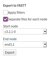 the FASTT export dialog box